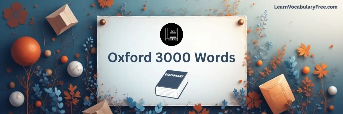 Oxford 3000 Words hero banner showing vocabulary book and clean LVF-themed background