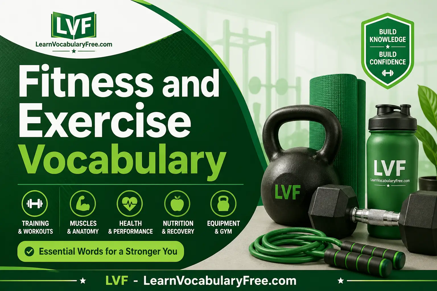 Fitness and Exercise Vocabulary List: Workout, Gym, Muscle & Recovery Terms