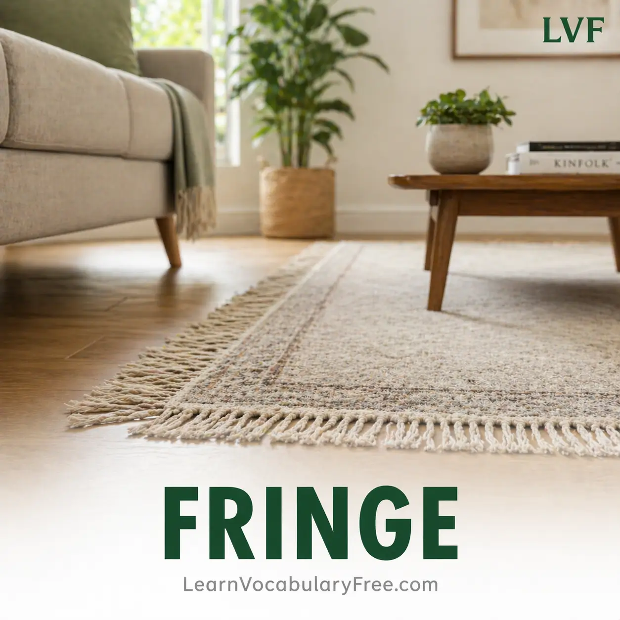 Fringe edge border or hair front showing vocabulary meaning for English learners