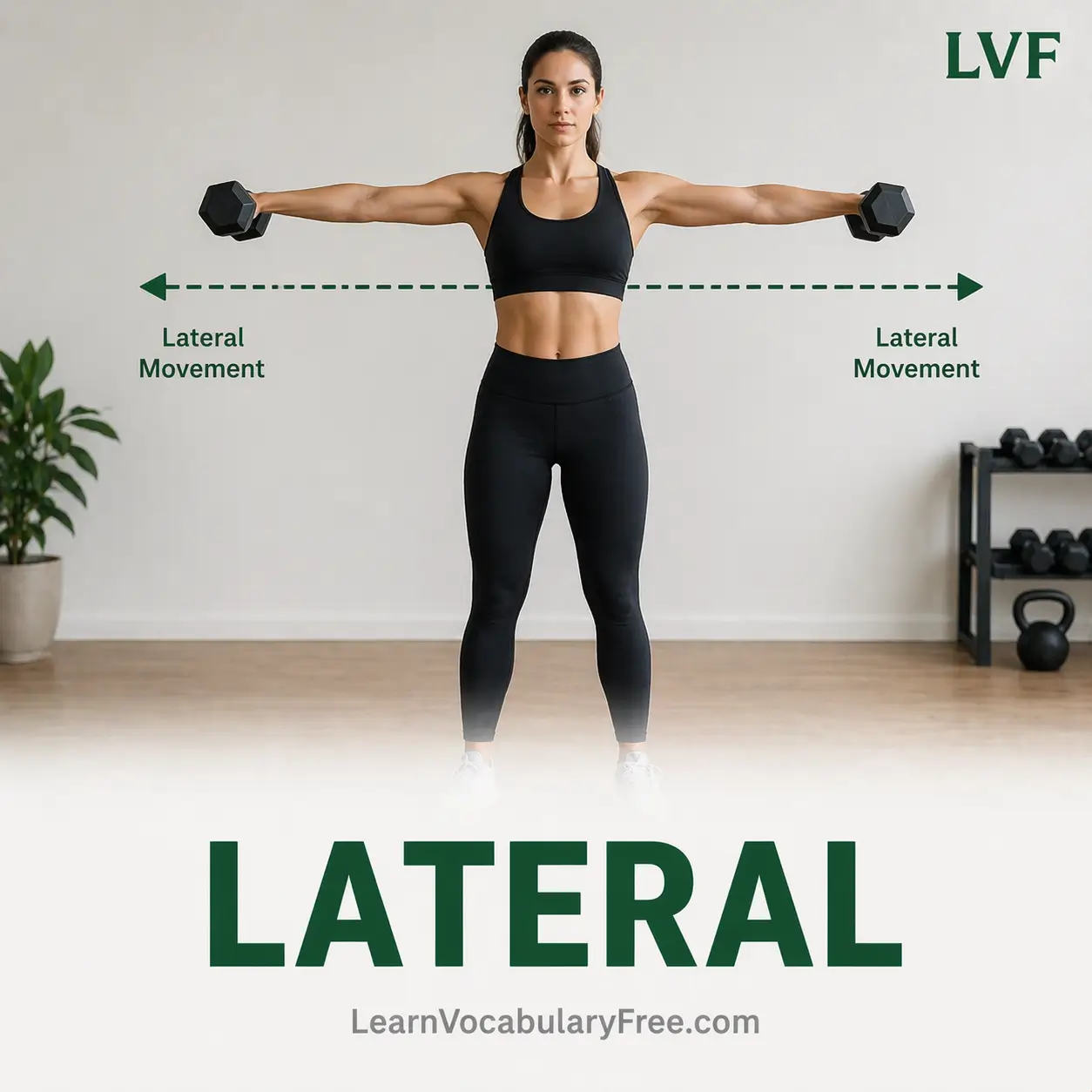 Sideways lateral movement arrows showing direction vocabulary for English learners