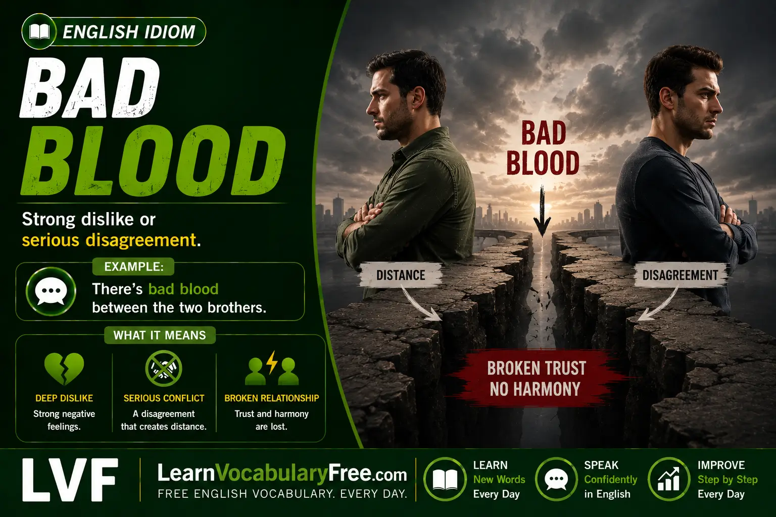 Bad Blood idiom meaning visual - anger or hostility between people